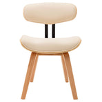 Dining Chairs 6 pcs Cream Bent Wood and Faux Leather