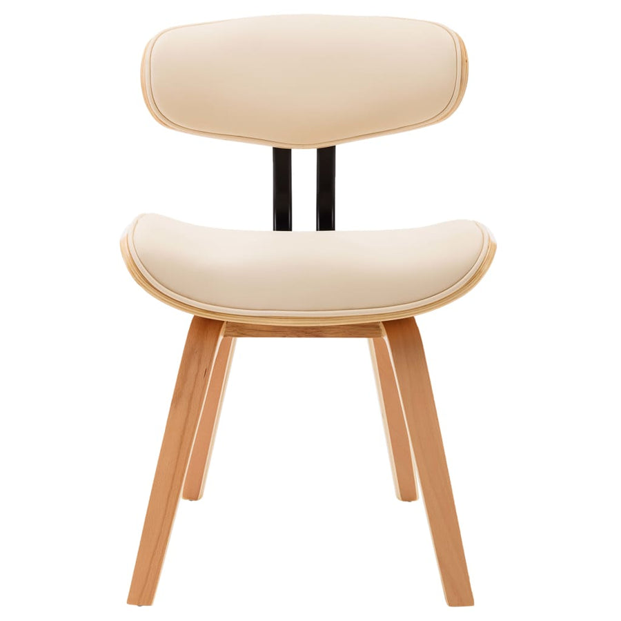 Dining Chairs 6 pcs Cream Bent Wood and Faux Leather