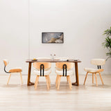 Dining Chairs 6 pcs Cream Bent Wood and Faux Leather