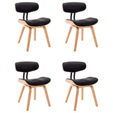 Dining Chairs 4 pcs Black Bent Wood and Faux Leather