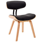 Dining Chairs 6 pcs Black Bent Wood and Faux Leather - Side View