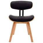Dining Chairs 6 pcs Black Bent Wood and Faux Leather