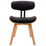 Dining Chairs 6 pcs Black Bent Wood and Faux Leather - Top-Down View
