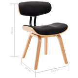 Dining Chairs 6 pcs Black Bent Wood and Faux Leather