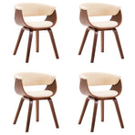 Dining Chairs 4 pcs Cream Bent Wood and Faux Leather
