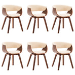 Dining Chairs 6 pcs Cream Bent Wood and Faux Leather