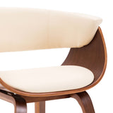 Dining Chairs 6 pcs Cream Bent Wood and Faux Leather - 45-Degree Angle