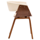 Dining Chairs 6 pcs Cream Bent Wood and Faux Leather - Rear View