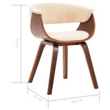 Dining Chairs 6 pcs Cream Bent Wood and Faux Leather