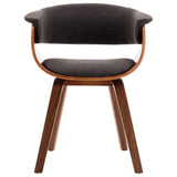 Dining Chairs 2 pcs Grey Bent Wood and Fabric