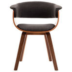 Dining Chairs 4 pcs Grey Bent Wood and Fabric