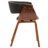 Dining Chairs 4 pcs Grey Bent Wood and Fabric - Rear View
