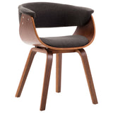 Dining Chairs 6 pcs Grey Bent Wood and Fabric - Side View