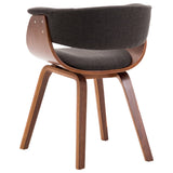 Dining Chairs 6 pcs Grey Bent Wood and Fabric - Close-Up Angle
