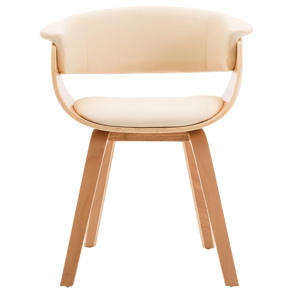 Dining Chairs 4 pcs Cream Bent Wood and Faux Leather