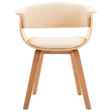 Dining Chairs 4 pcs Cream Bent Wood and Faux Leather