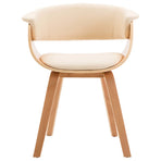 Dining Chairs 6 pcs Cream Bent Wood and Faux Leather