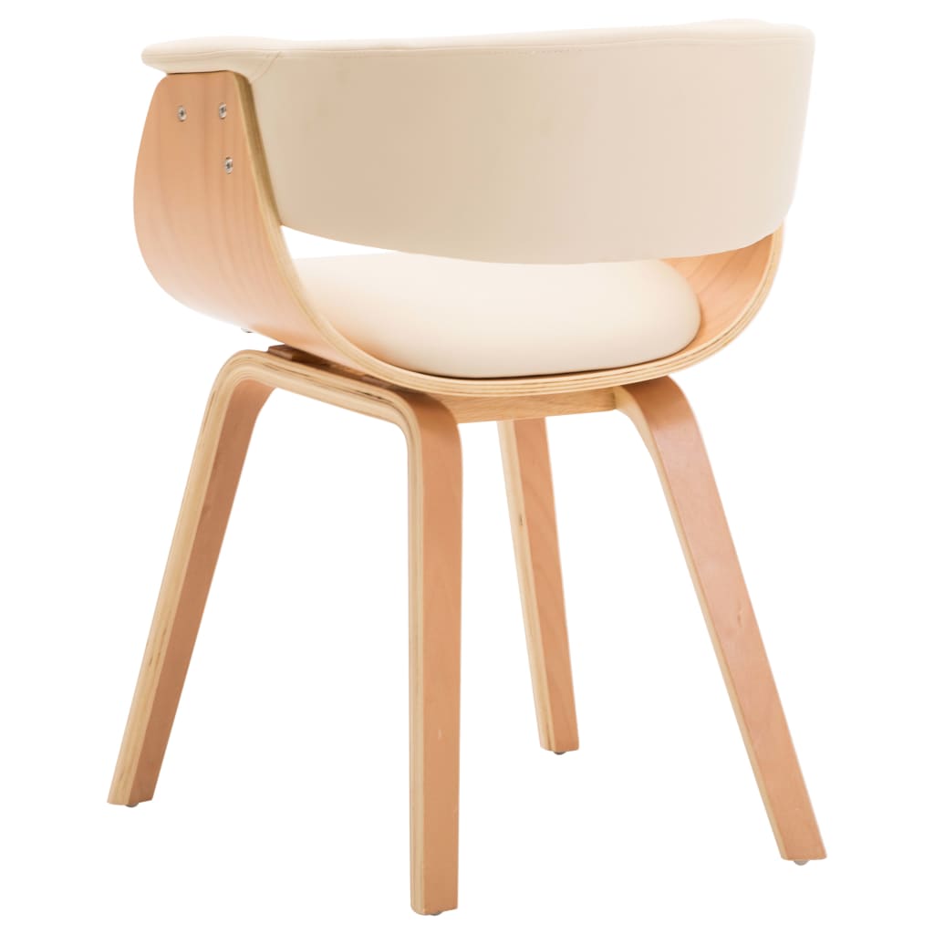 Dining Chairs 6 pcs Cream Bent Wood and Faux Leather