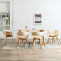 Dining Chairs 6 pcs Cream Bent Wood and Faux Leather