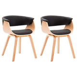 Dining Chairs 2 pcs Black Bent Wood and Faux Leather
