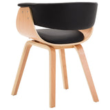 Dining Chairs 2 pcs Black Bent Wood and Faux Leather