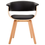 Dining Chairs 4 pcs Black Bent Wood and Faux Leather - Top-Down View