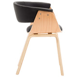 Dining Chairs 4 pcs Black Bent Wood and Faux Leather