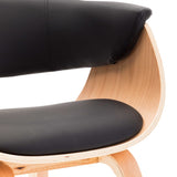 Dining Chairs 4 pcs Black Bent Wood and Faux Leather - Close-Up Angle