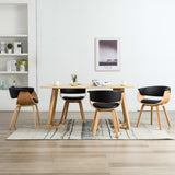 Dining Chairs 4 pcs Black Bent Wood and Faux Leather