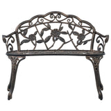 Bistro Bench 100cm Bronze Cast Aluminium - Front View