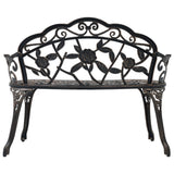 Bistro Bench 100cm Bronze Cast Aluminium - Side View