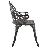 Bistro Bench 100cm Bronze Cast Aluminium - Top-Down View