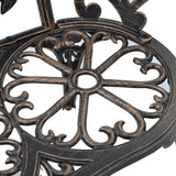 Bistro Bench 100cm Bronze Cast Aluminium - Rear View