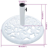 Umbrella Base White 12 kg 48 cm Cast Iron - Extra Image