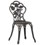Bistro Chairs 2 pcs Bronze Cast Aluminium - Front View