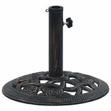 Umbrella Base Black and Bronze 9 kg 40 cm Cast Iron - Front View