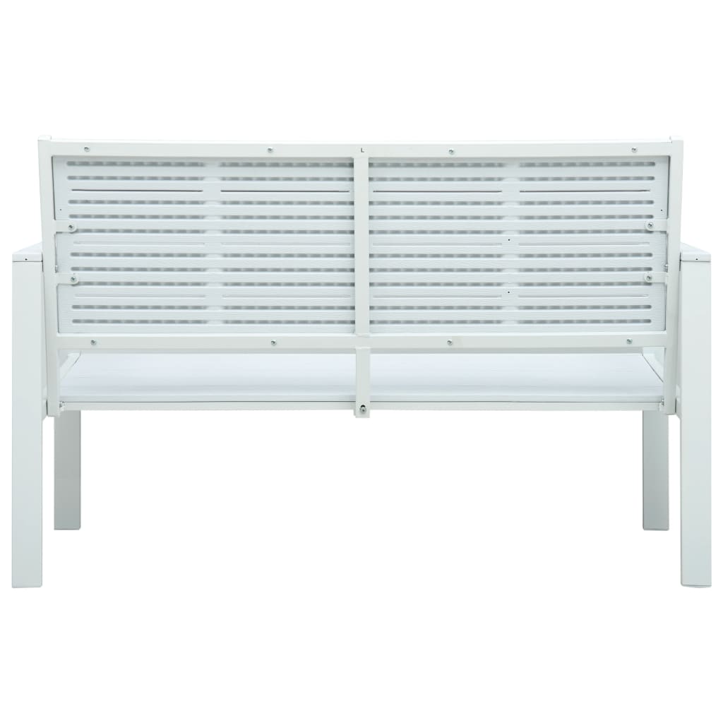 Garden Bench 120 cm HDPE White Wood Look