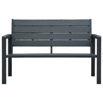 Garden Bench 120 cm HDPE Grey Wood Look