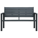 Garden Bench 120 cm HDPE Grey Wood Look - Front View