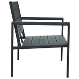 Garden Bench 120 cm HDPE Grey Wood Look - Side View
