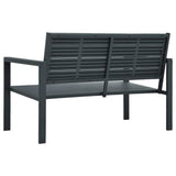 Garden Bench 120 cm HDPE Grey Wood Look - Top-Down View