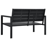 Garden Bench 120 cm HDPE Black Wood Look - Side View