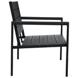 Garden Bench 120 cm HDPE Black Wood Look - Top-Down View