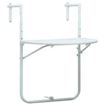 Hanging Balcony Table White 60x64x83.5 cm Plastic Rattan Look