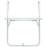Hanging Balcony Table White 60x64x83.5 cm Plastic Rattan Look