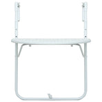 Hanging Balcony Table White 60x64x83.5 cm Plastic Rattan Look