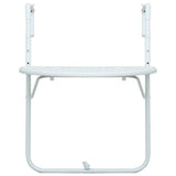 Hanging Balcony Table White 60x64x83.5 cm Plastic Rattan Look - Front View