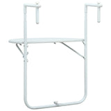Hanging Balcony Table White 60x64x83.5 cm Plastic Rattan Look - Top-Down View