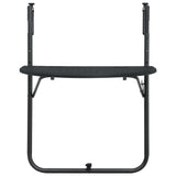 Hanging Balcony Table Black 60x64x83.5 cm Plastic Rattan Look - Front View