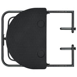 Hanging Balcony Table Black 60x64x83.5 cm Plastic Rattan Look - Rear View